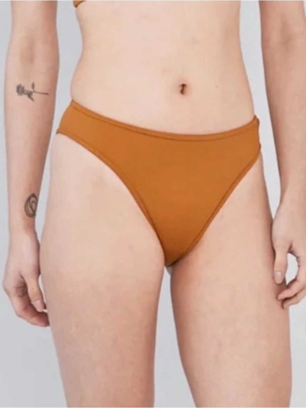 Nu Swim High Cut Bikini Swimsuit Bottoms Tan Size XS New Retails $100